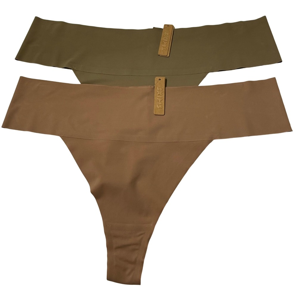 SKIMS Naked‎ Thong Lot of 2 Desert Sienna 4X